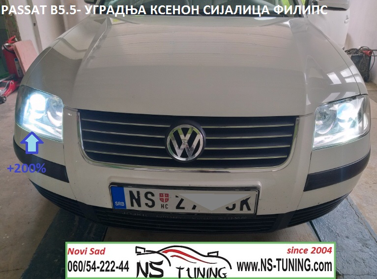 vw passat b5.5 xenon farovi h7 xenon sijalica philips ac trafo balast ugradnja novi sad tuning